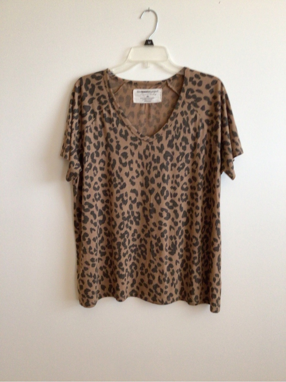 Leopard Print V-Neck Women's Top - Brown